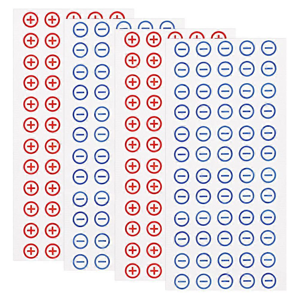 4 Sheets Self Adhesive Battery Electrode Stickers For Power Distribution Block And Battery Posts In Red And Blue For Easy Polarity Identification