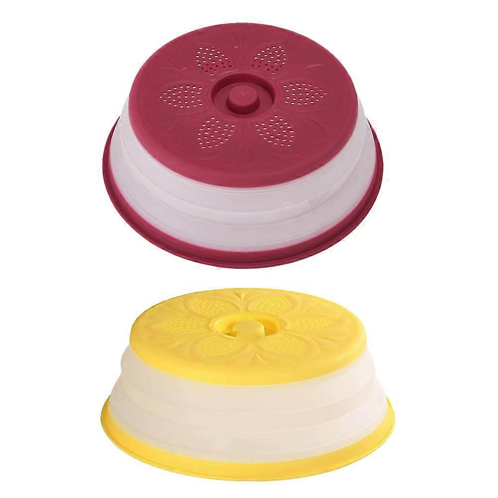 Microwave Food Cover with Steam Holes for Home Use Assorted Color PP Material Foldable Design 2pcs