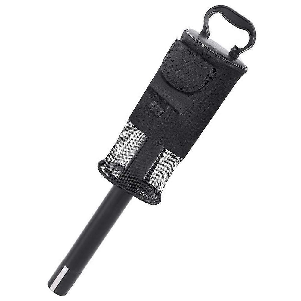 Golf Ball Collector, PickUp Bag Holds 75 Balls, Removable Retriever Tube (Black)