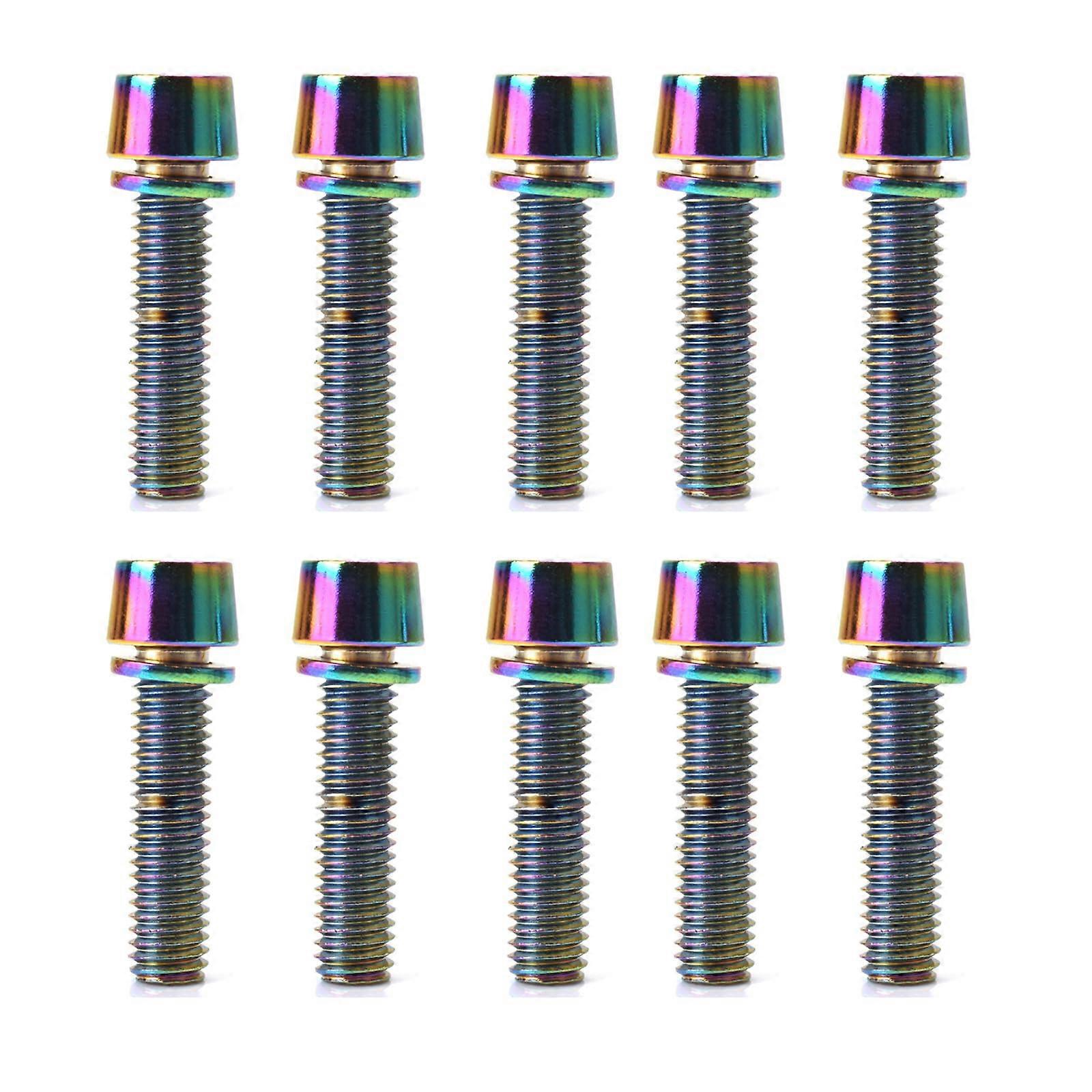 مسامير الجذعية للدراجات المسمار الجذعية للدراجات الغطاء العلوي مسامير برغي سماعات الرأس للدراجات مسامير برغي مع غسالات حزمة من 10 ملونة