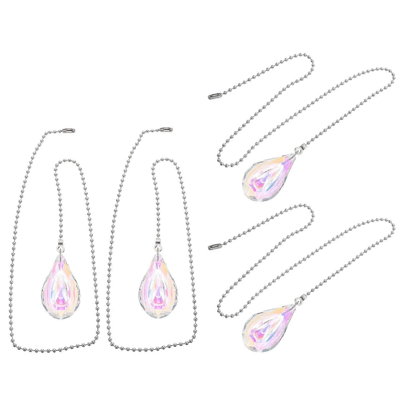 Crystal Bead Chains Set for Ceiling Fan Pulls, Light Switches, Curtains & Home Decor – Elegant Lamp Beads String for Unique Style