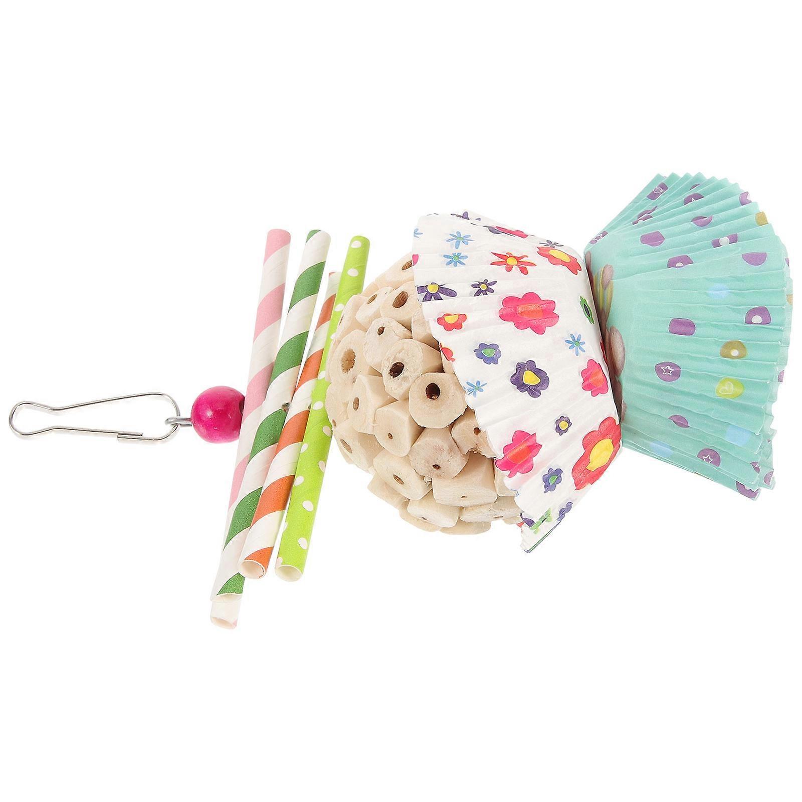 Cage Parakeet Toy Suspend Parrot Toy Bird Accessory Chewing Toy Indoor Multi 1Set