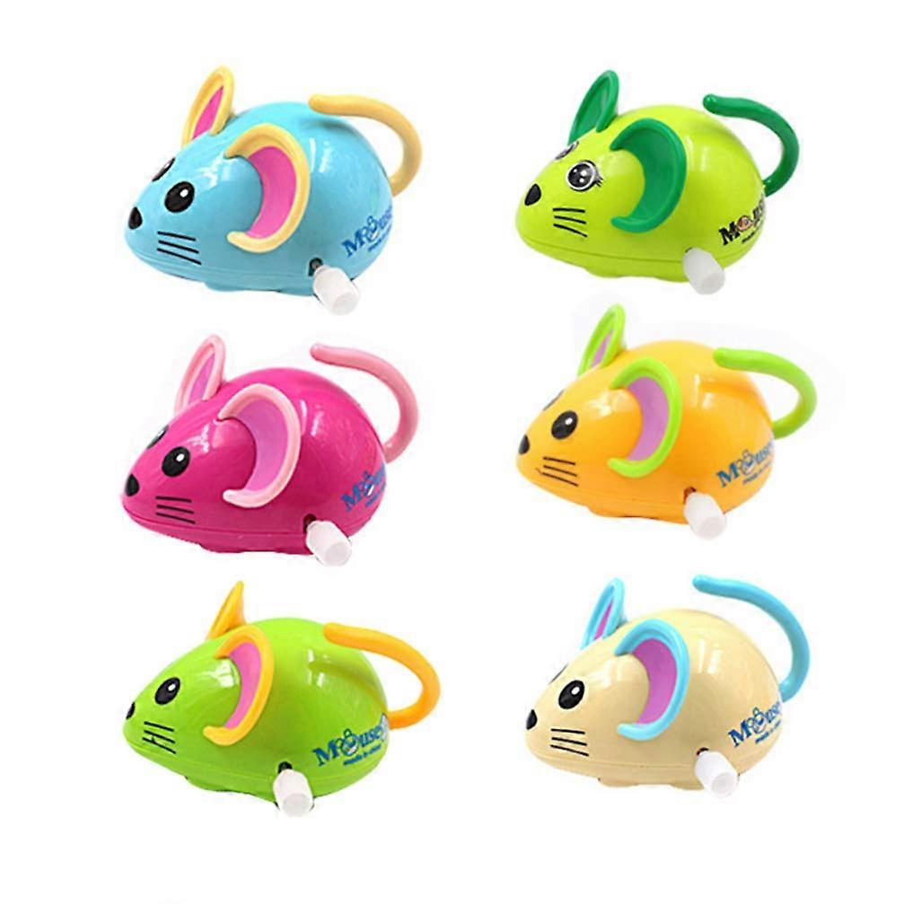 6 Pieces Wind Up Mouse Toy for Babies and Cats - Mixed Color Wind Up Mice Playset for Kids, Fun Interactive Toy