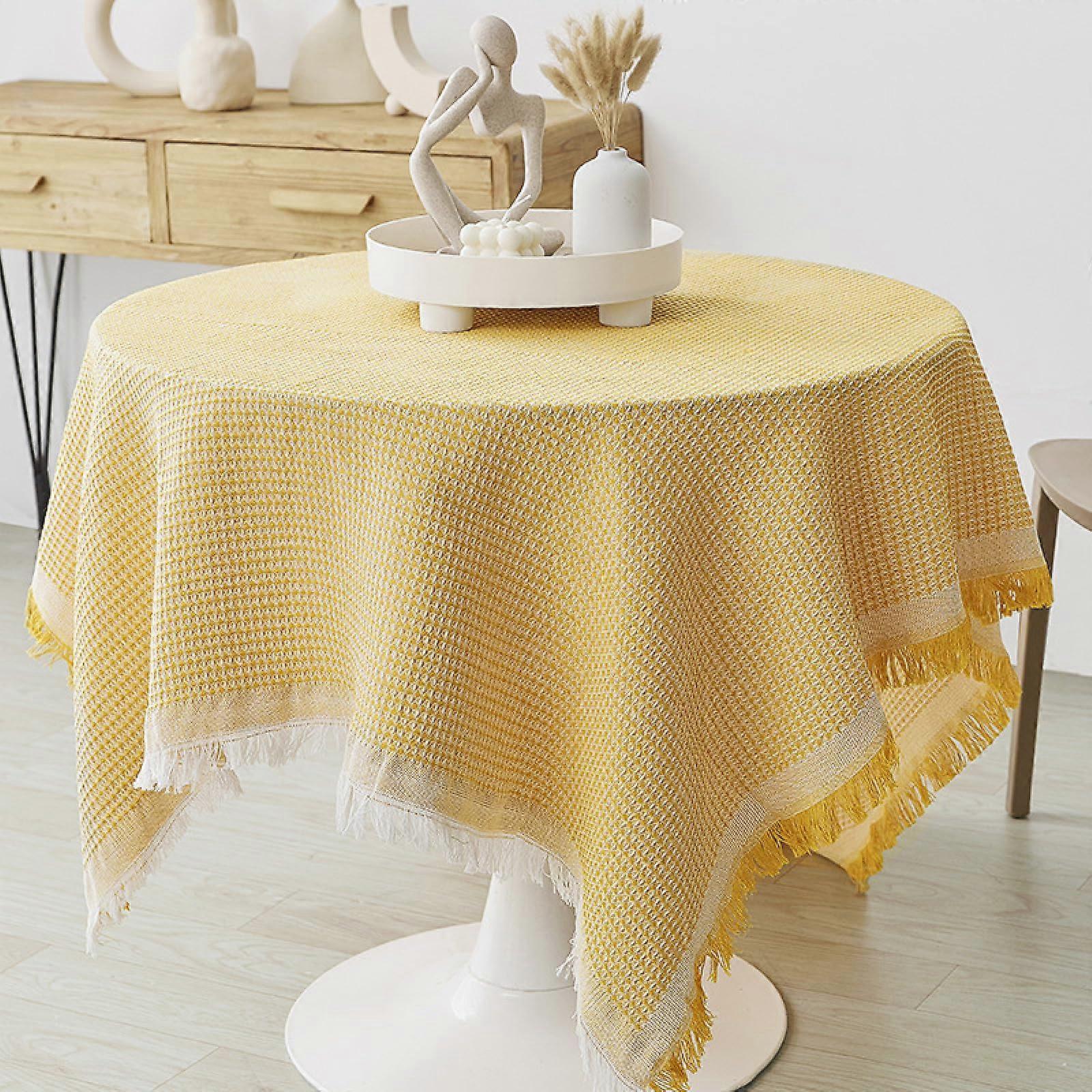 Yellow Tablecloth 130 x 230 cm, Linen-Look, Water-Repellent, Easy Care, Washable, Rectangular