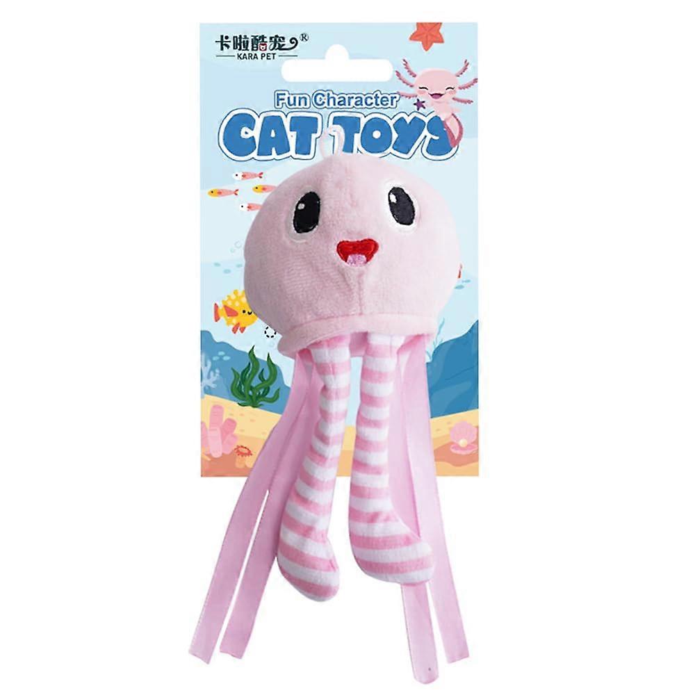 Interactive Cat Toy Plush with Catnip, Soft Durable Design for Active Play, Pink Color for Cats