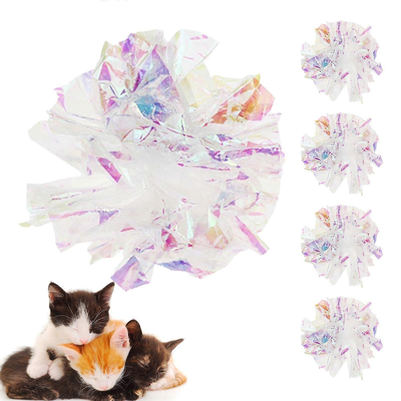 Crinkle Cat Toys - 5 Lightweight Crinkle Balls for Interactive Indoor Play, Fetch Games, and Kitten Exercise