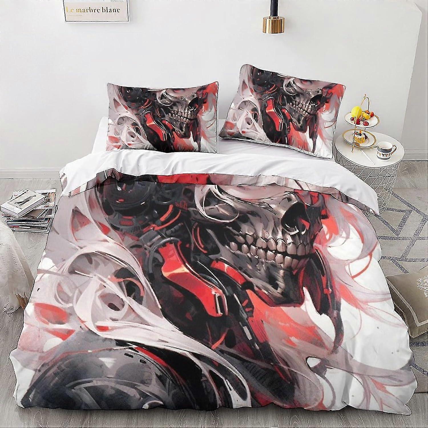 Double Fantasy Pattern Anime Duvet Cover Bedding Set Soft Lightweight Microfiber with Zipper Closure