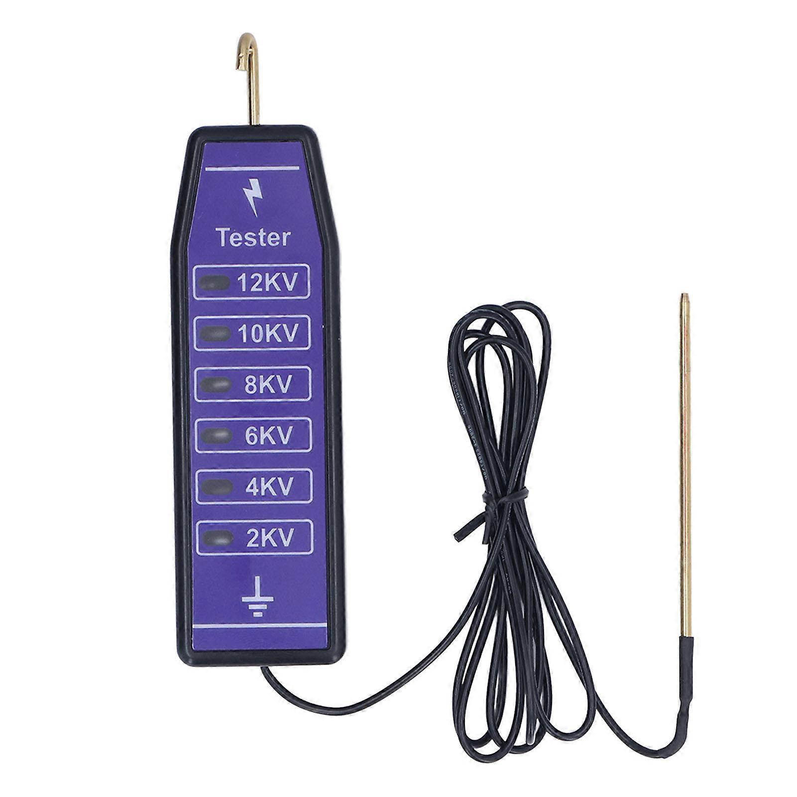 Electric Tester 6 Indicator Lights Waterproof Portable Fence Voltage Meter Up To 12000V for Farm Home Garden