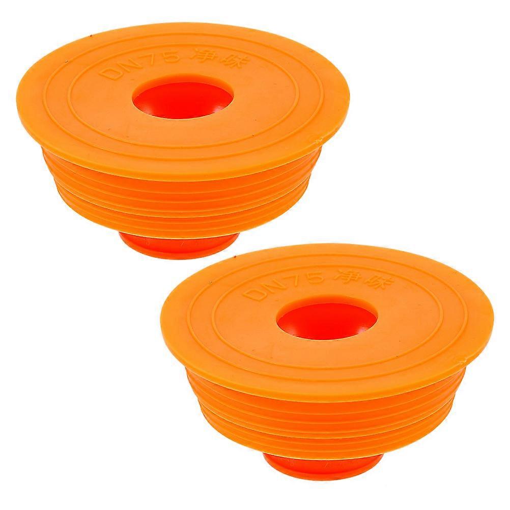 Drain Hose Seal Plug Odor Prevention Orange 9.00X8.00X4.00CM 2Pcs