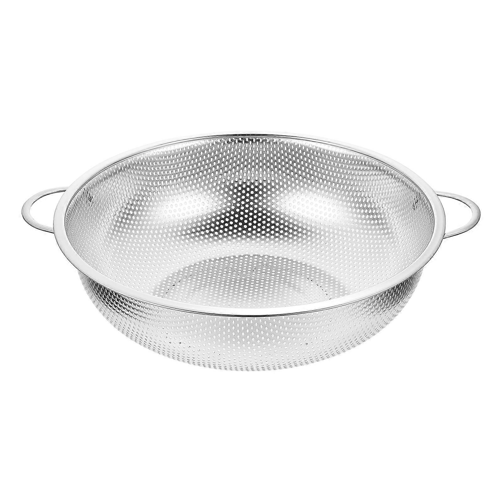 Stainless Steel Double Handle Strainer Basket Colander for Vegetables and Fruits with Smooth Edges and Effortless Drainage for Everyday Use