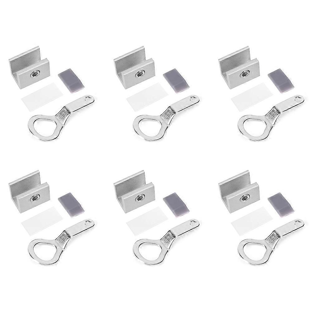 6Pcs Adjustable Aluminum Alloy Window Lock Safety Sliding Window Locks Stop Hardware Accessory