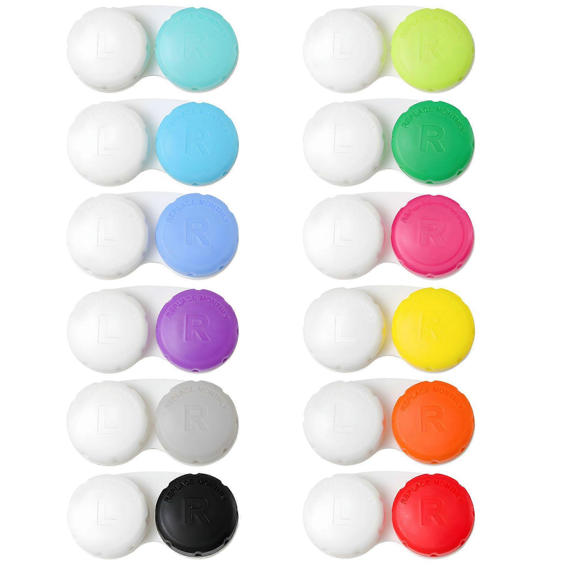 12PCS Colorful Contact Lens Case, Immersion Kit, Leak-Proof Packaging