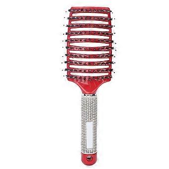 Curved Vent Styling Hair Brush Professional Paddle Detangler Detangling Brush for Wet Dry Curly Thick Straight HairRedYMMR)