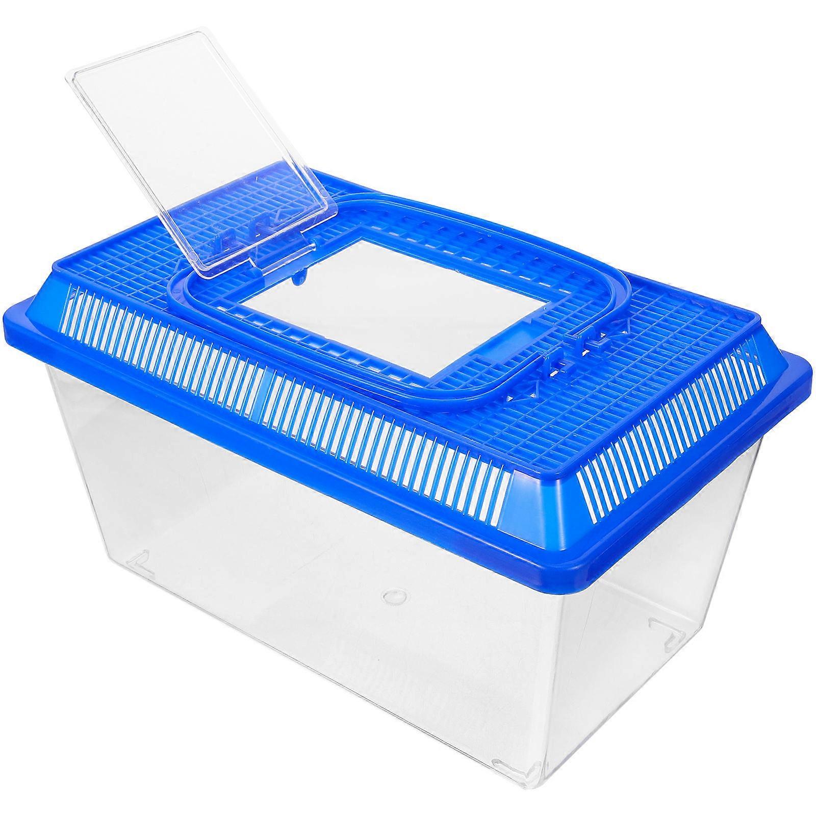 Turtle Tank with Accessories Turtle Carrying Case for Reptile Enthusiasts Sky-Blue 27.00X17.00X16.50CM Transportation 1Pack