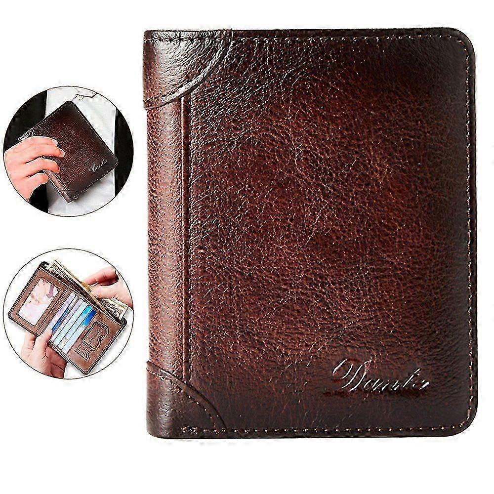 Wallet Large Capacity Genuine Leather RFID Protection Practical for Men Durable Stylish