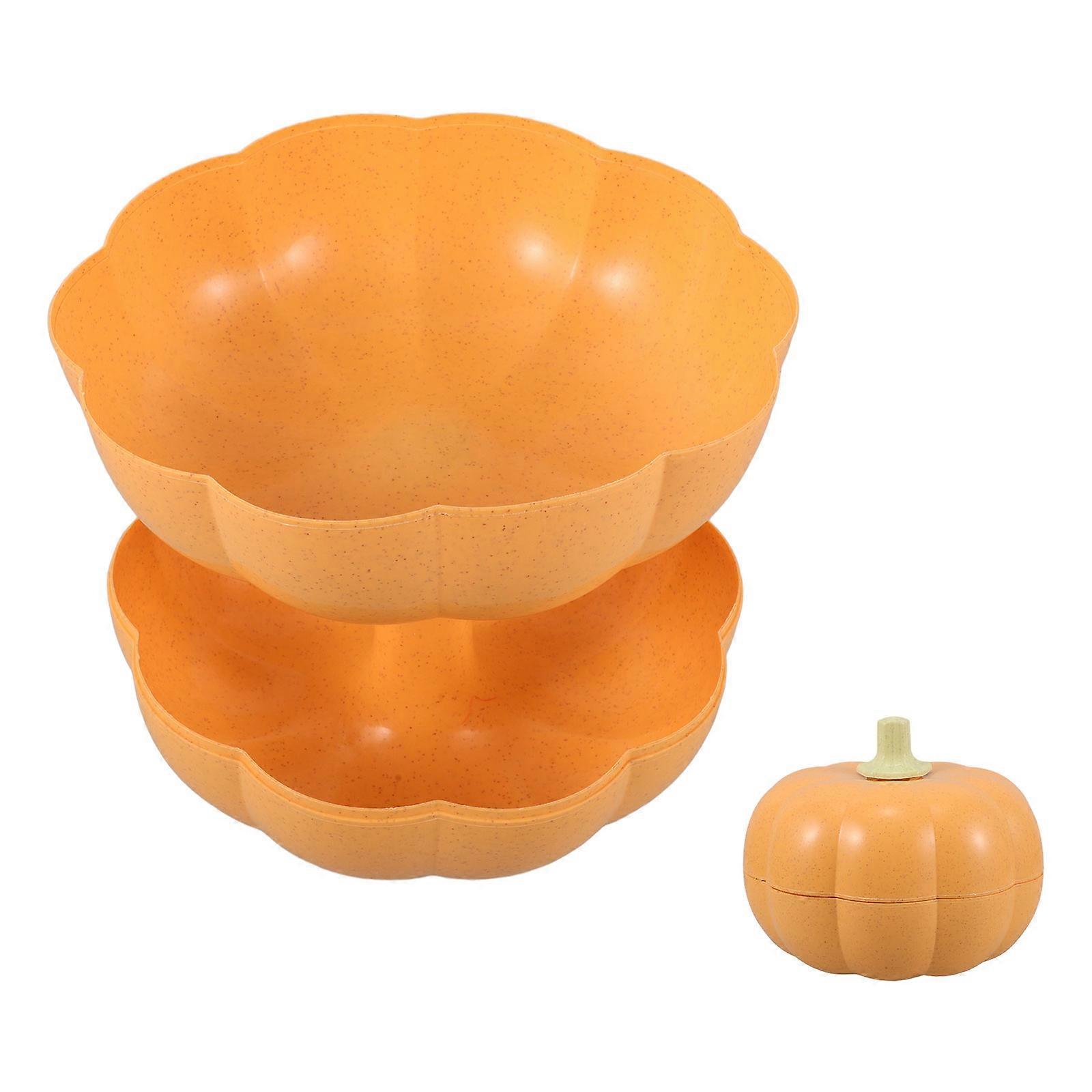 Fruit Tray Creative Design Pumpkin Container Home Decoration Storage Leisure Time Party 6.7×6.7×5.4in 1Pack
