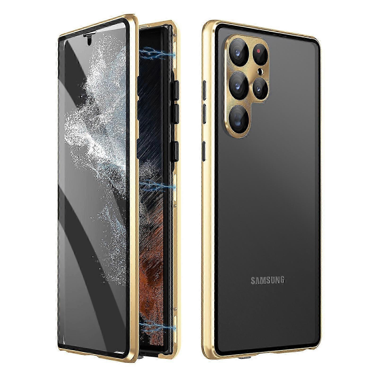 Μαγνητική θήκη για Samsung Galaxy S24 με κλειδαριά ασφαλείας, μαγνητική θήκη τηλεφώνου διπλής όψης για Galaxy S24