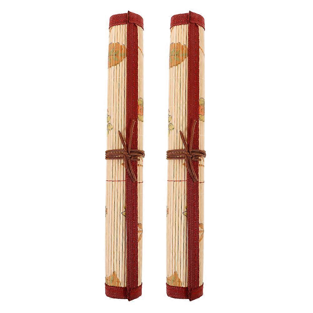 Vintage Bamboo Calligraphy Brush Holder for Brush Storage 2Pcs Case