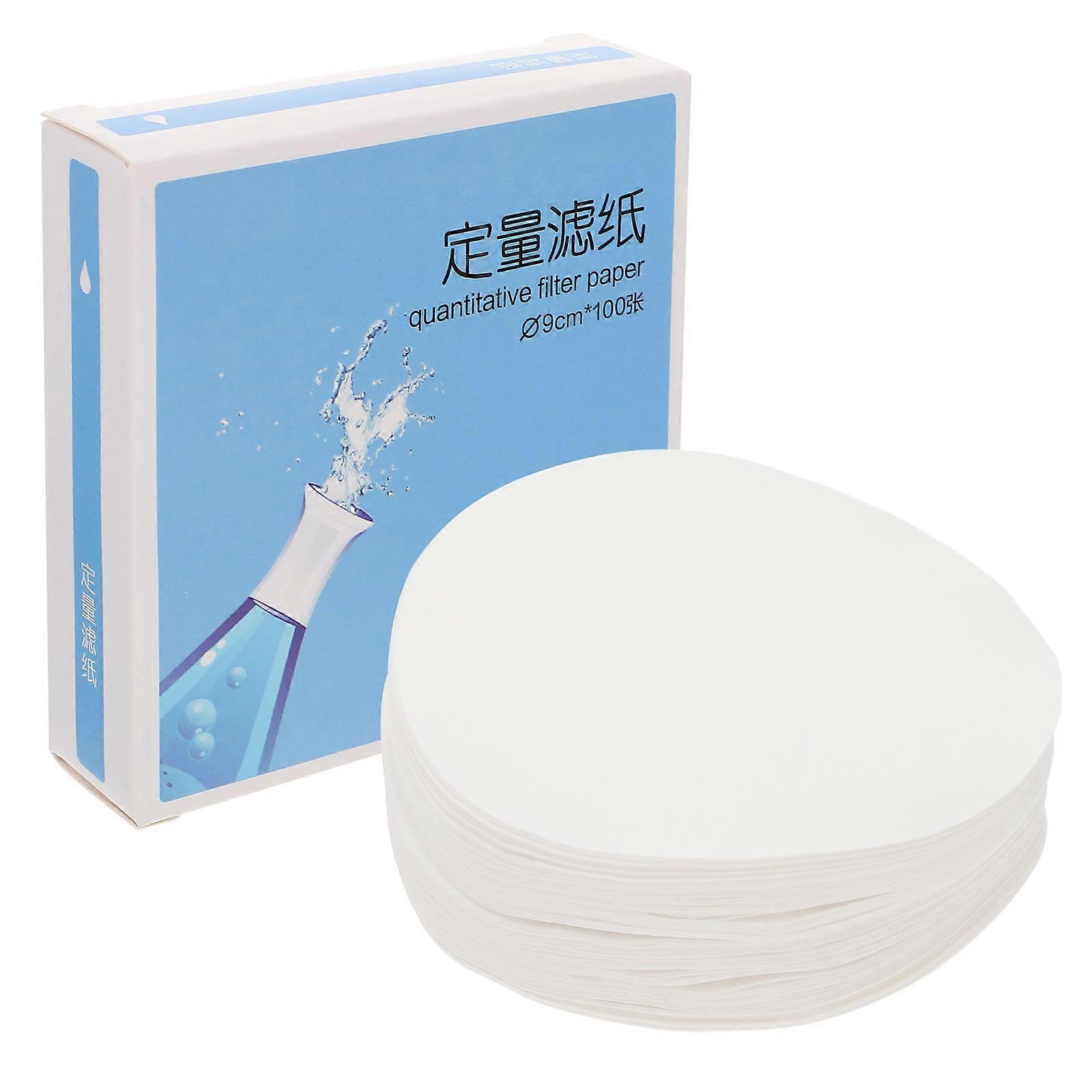 Quantitative Filter Paper Laboratory Water Filter Paper Chemistry Experiment White 9X9X0.2CM Filtering 100 Sheets