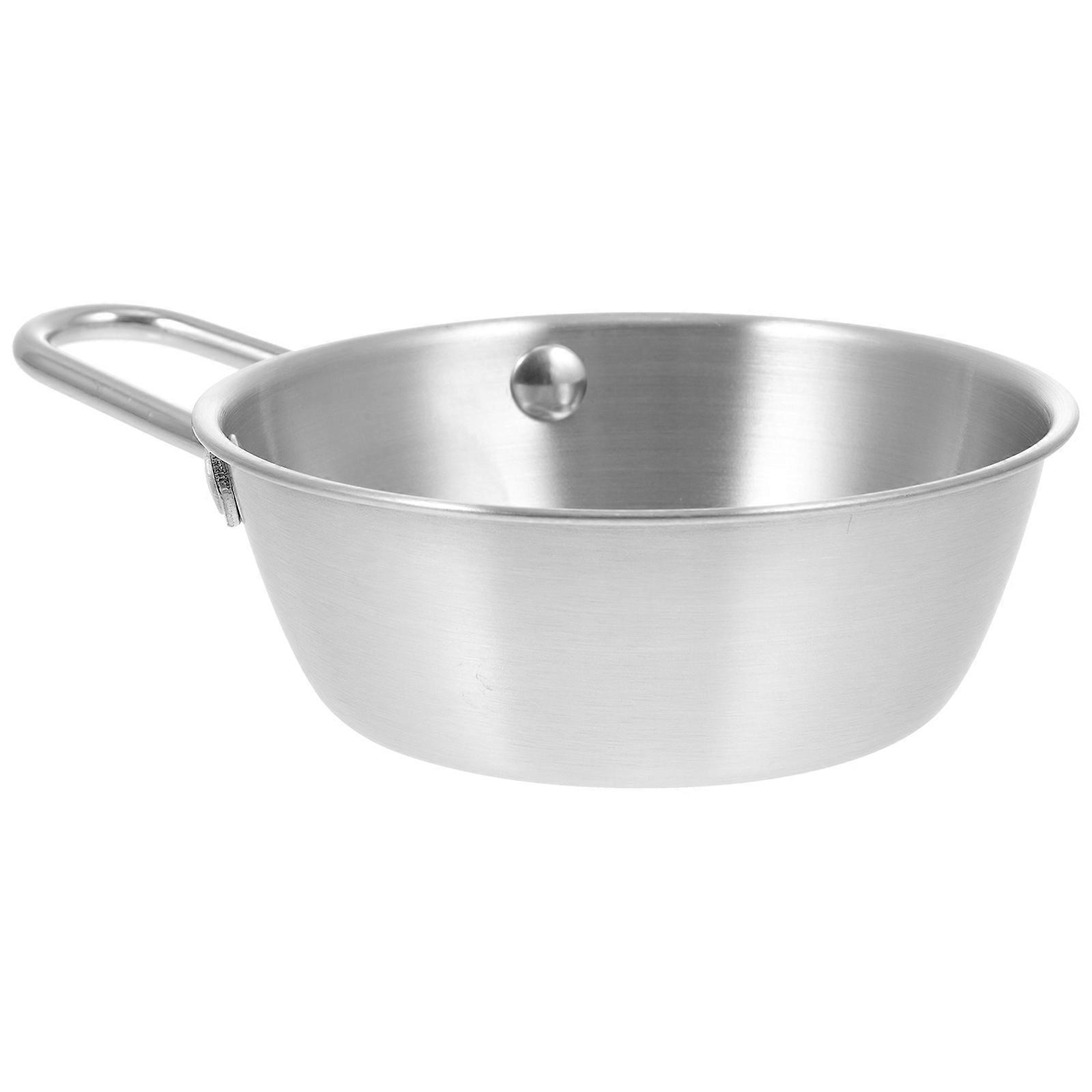 Stainless Steel Rice Wine Bowl with Handle for Beverages, Noodles, Salads Lightweight, Stackable Design