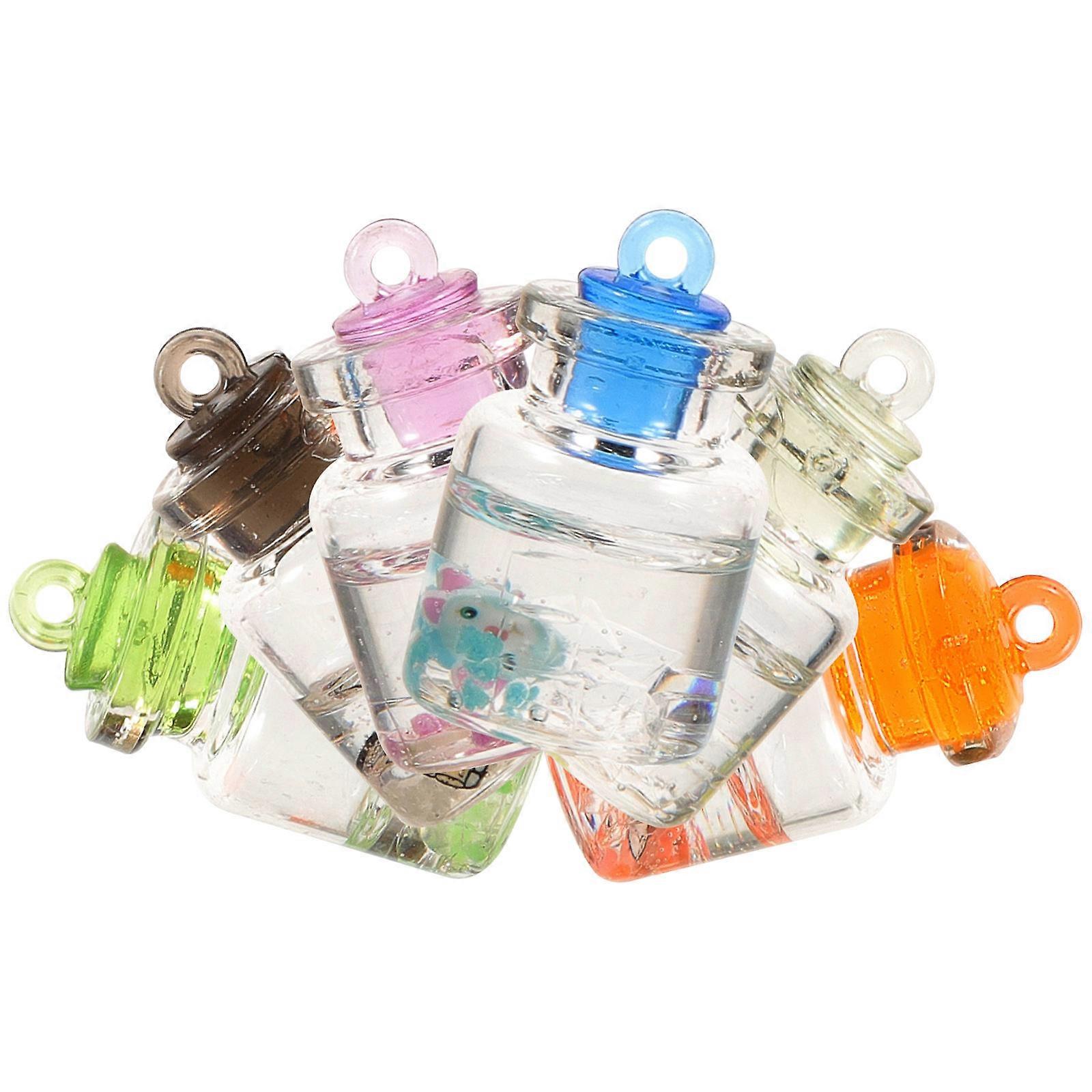 سحر زجاجة الراتنج لصنع المجوهرات خفيفة الوزن ومتينة مع حلقة معلقة 6 قطع