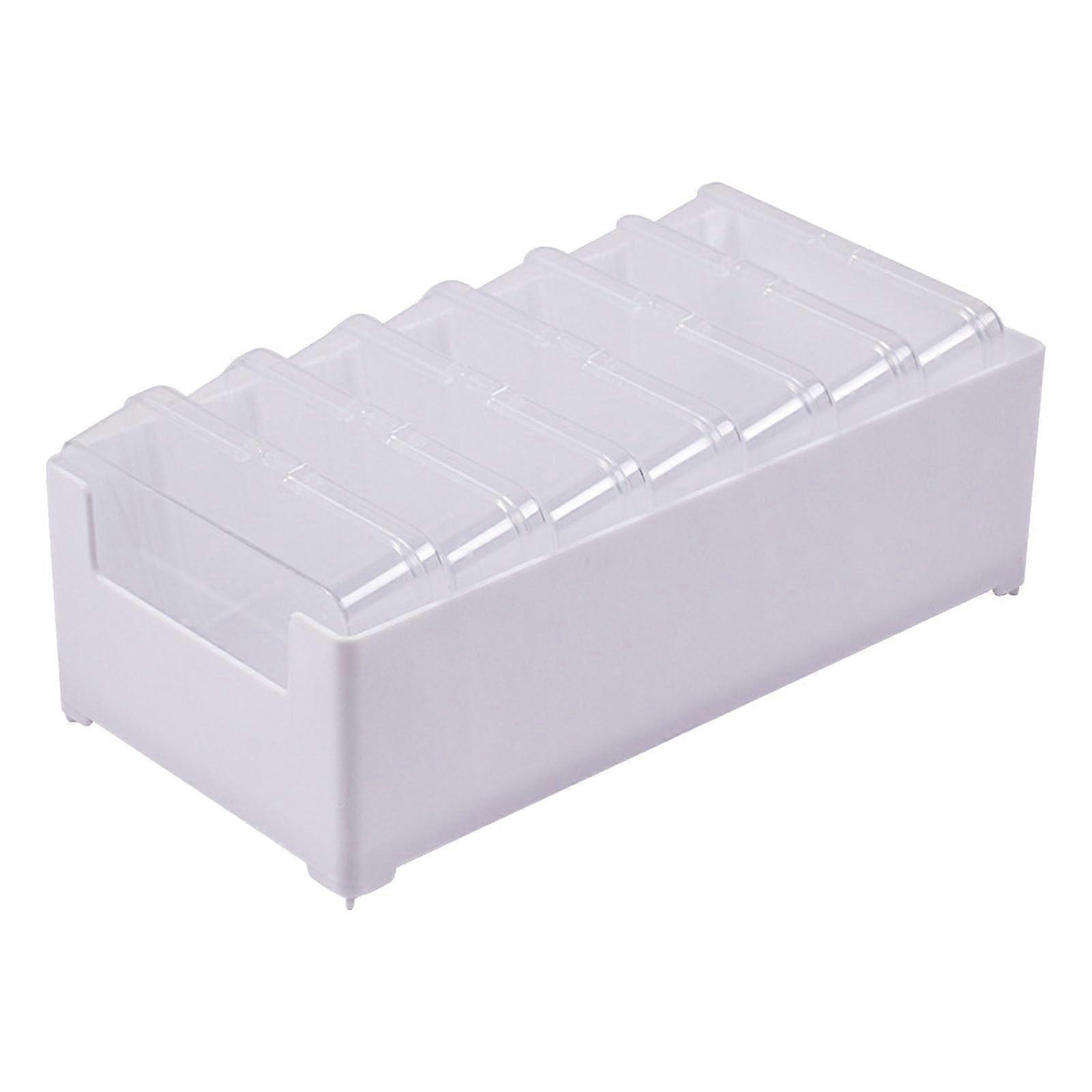 Cable storage box with lid, headphone cable management box with 7 removable compartments, cable organizer box