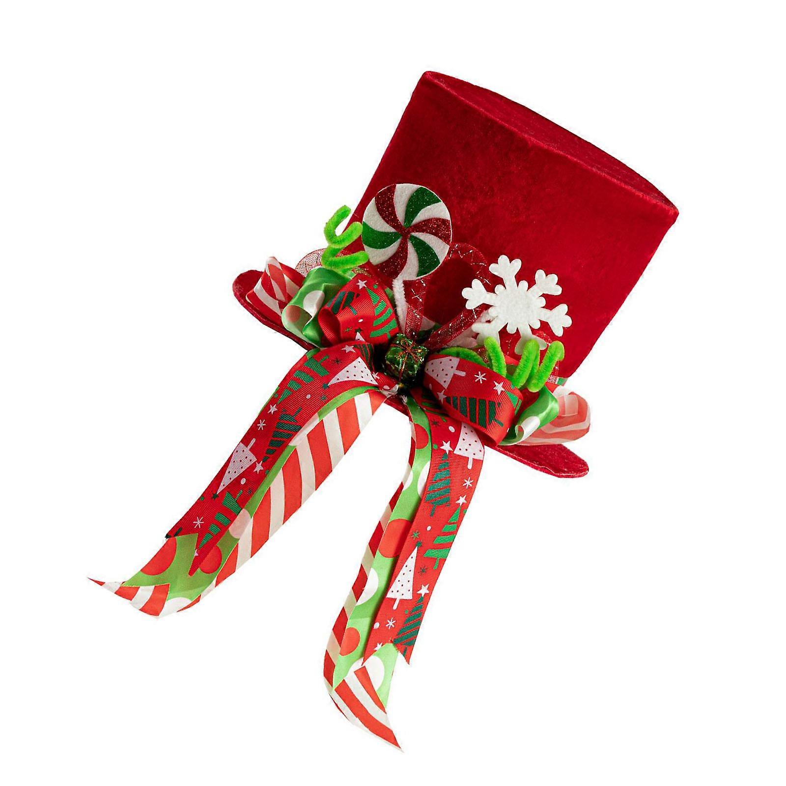 Durable Polyester Christmas Tree Toppers Hat With Dateless Snowflake Motifs For Homes Or Workplace Holiday Displays Multicolor