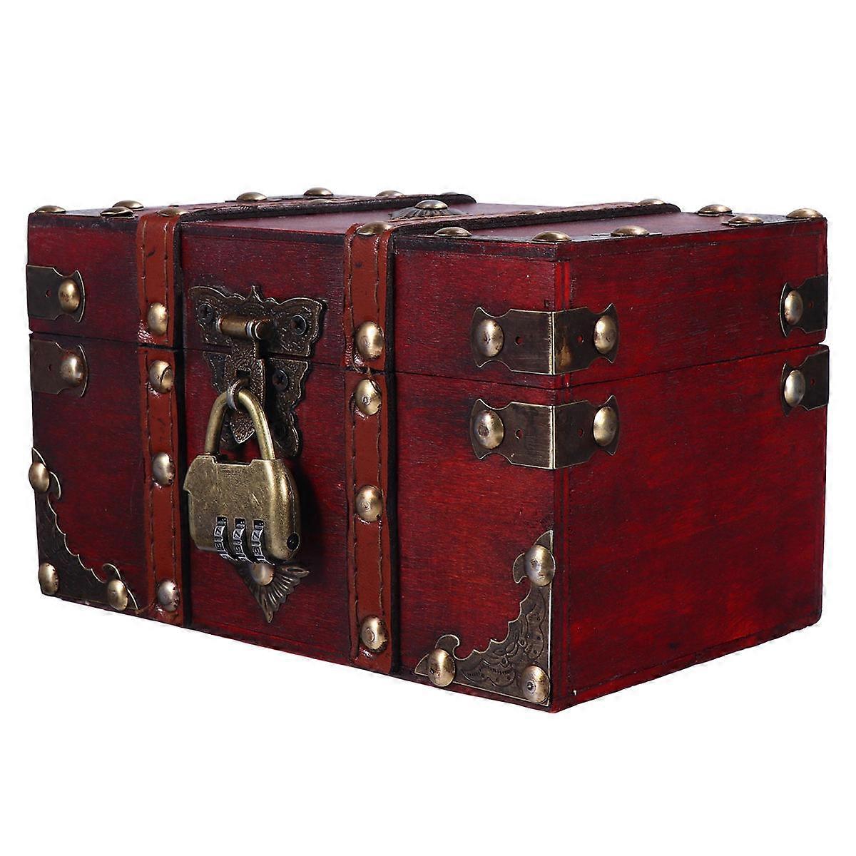 Vintage Wooden Storage Box with Lid – Sturdy Decorative Container for Jewelry, Snacks, Books, Coins – Retro Home Organizer with Fine Craftsmanship