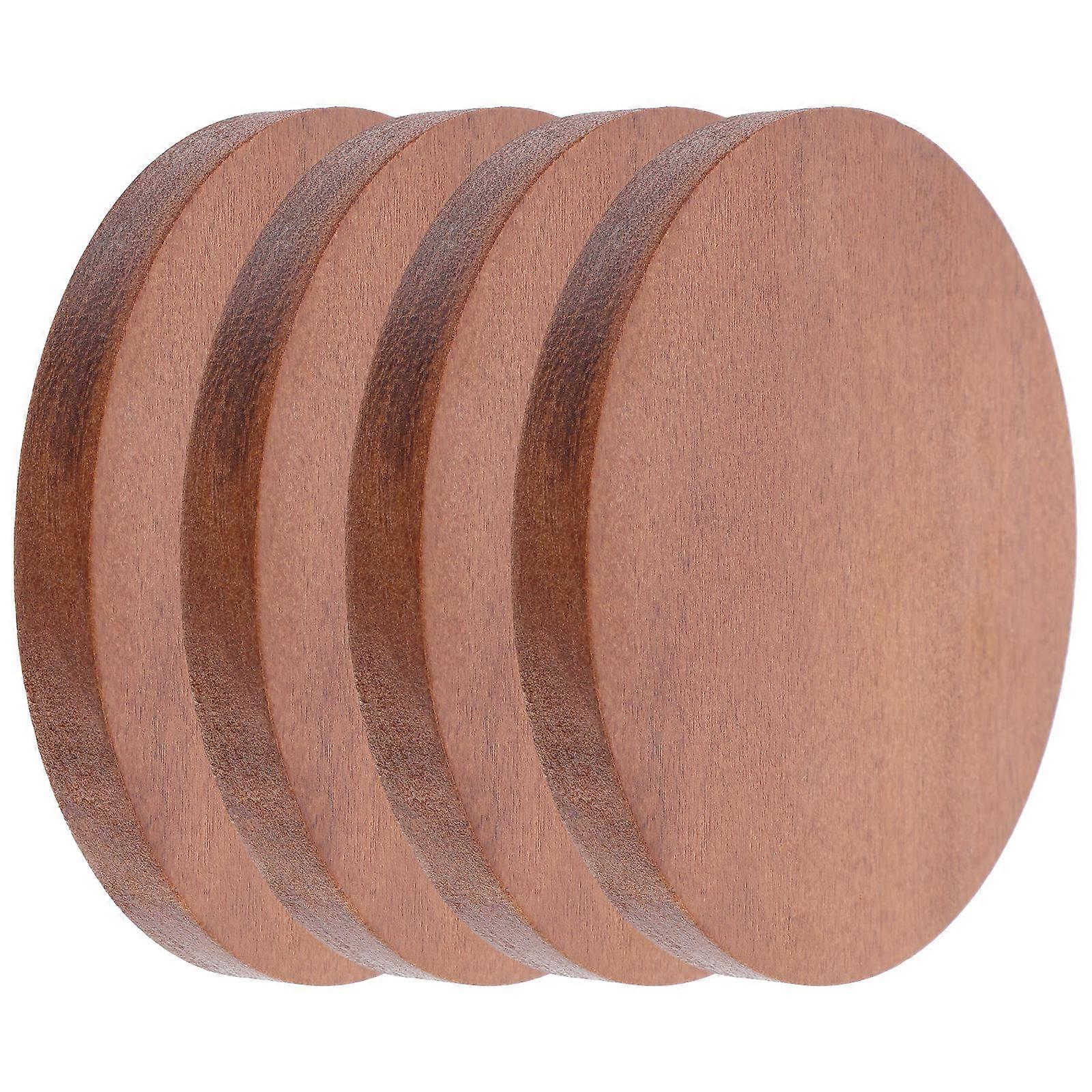 Simple Round Wood Coasters Multifunctional For Office 4Pcs