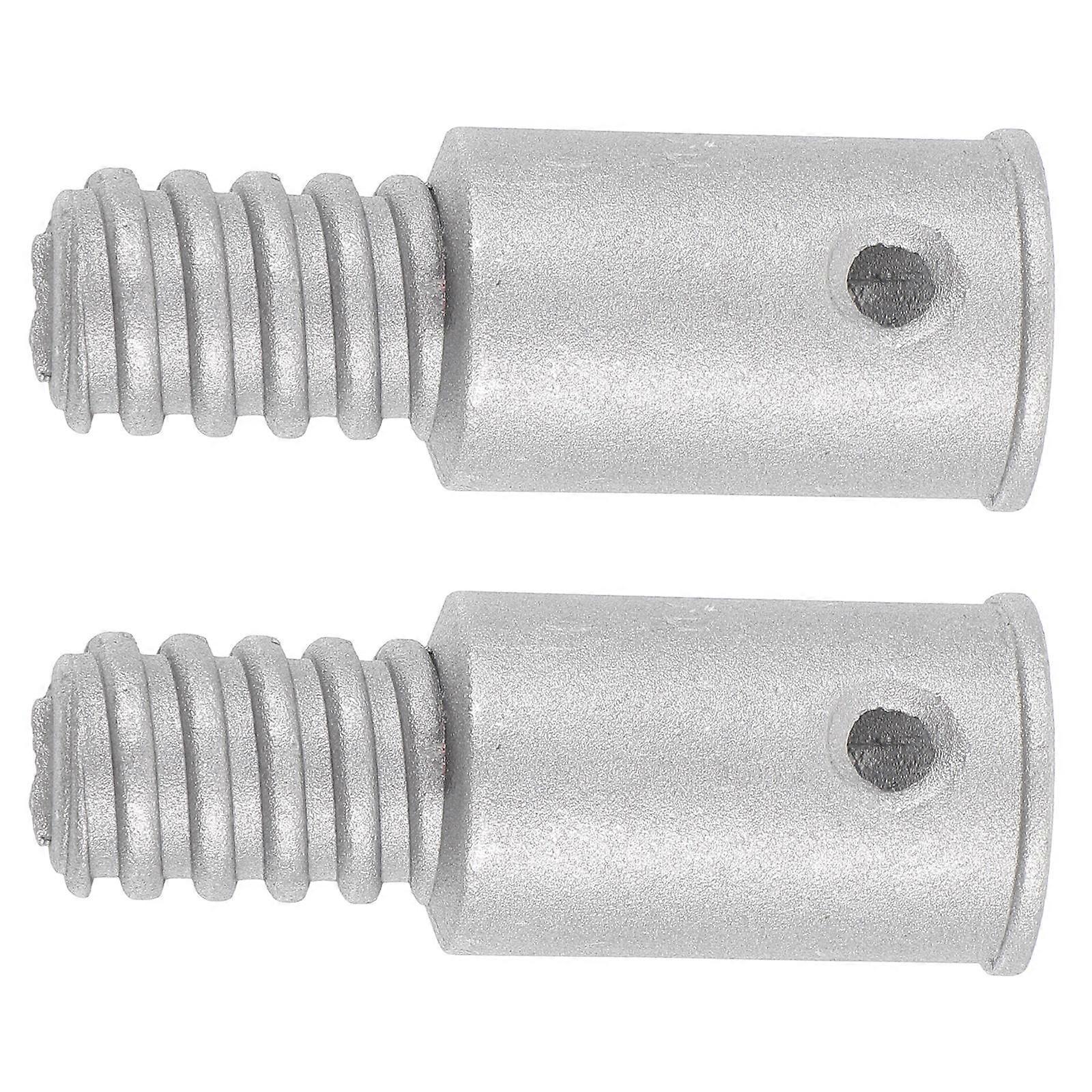 Threaded Broom Handle Tip Metal Material Cylindrical Cleaning Durable Use 2Pcs