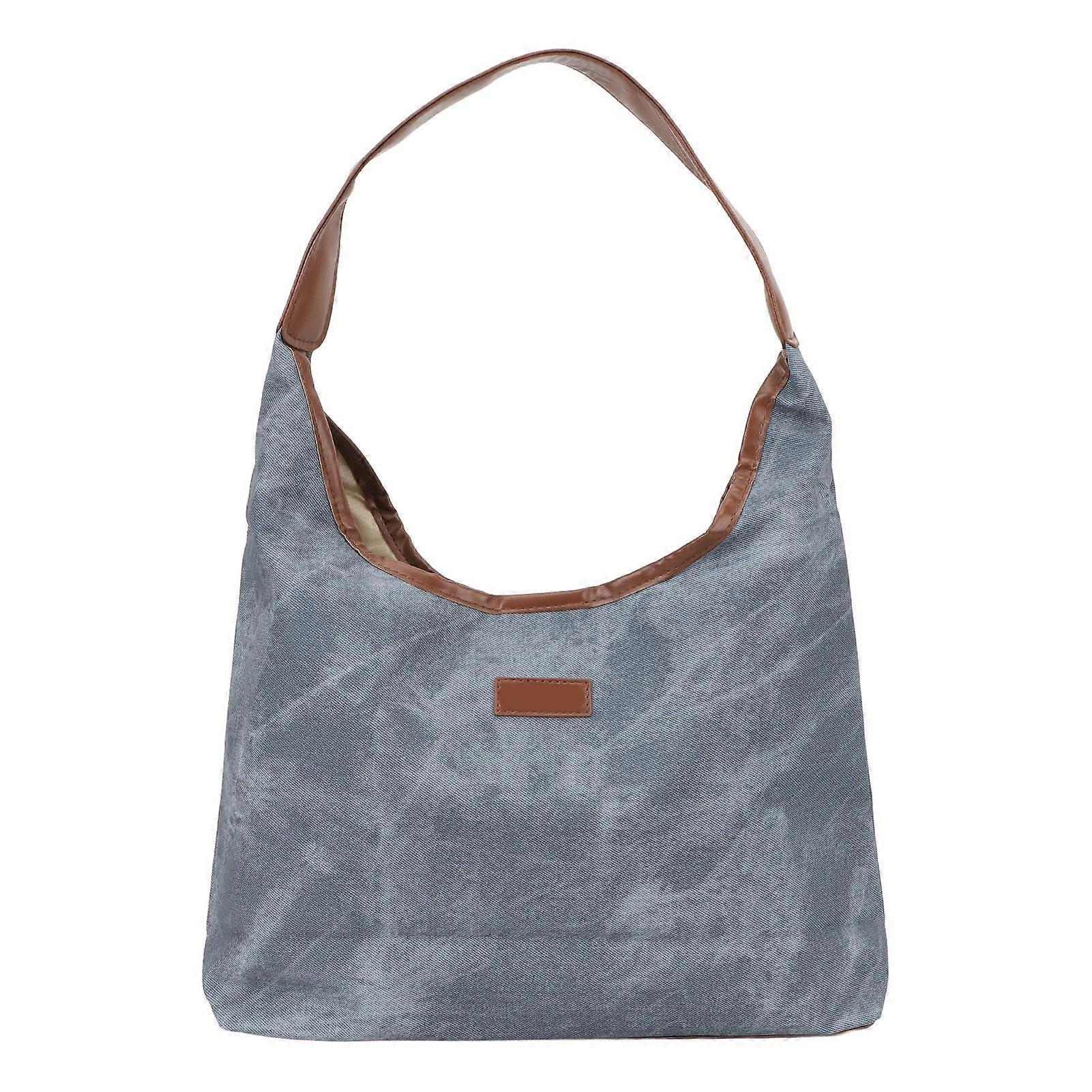 Shoulder Bag for Women Soft PU Leather Minimalistic Top Handle Satchel Bag Handbag for Everyday Use Blue
