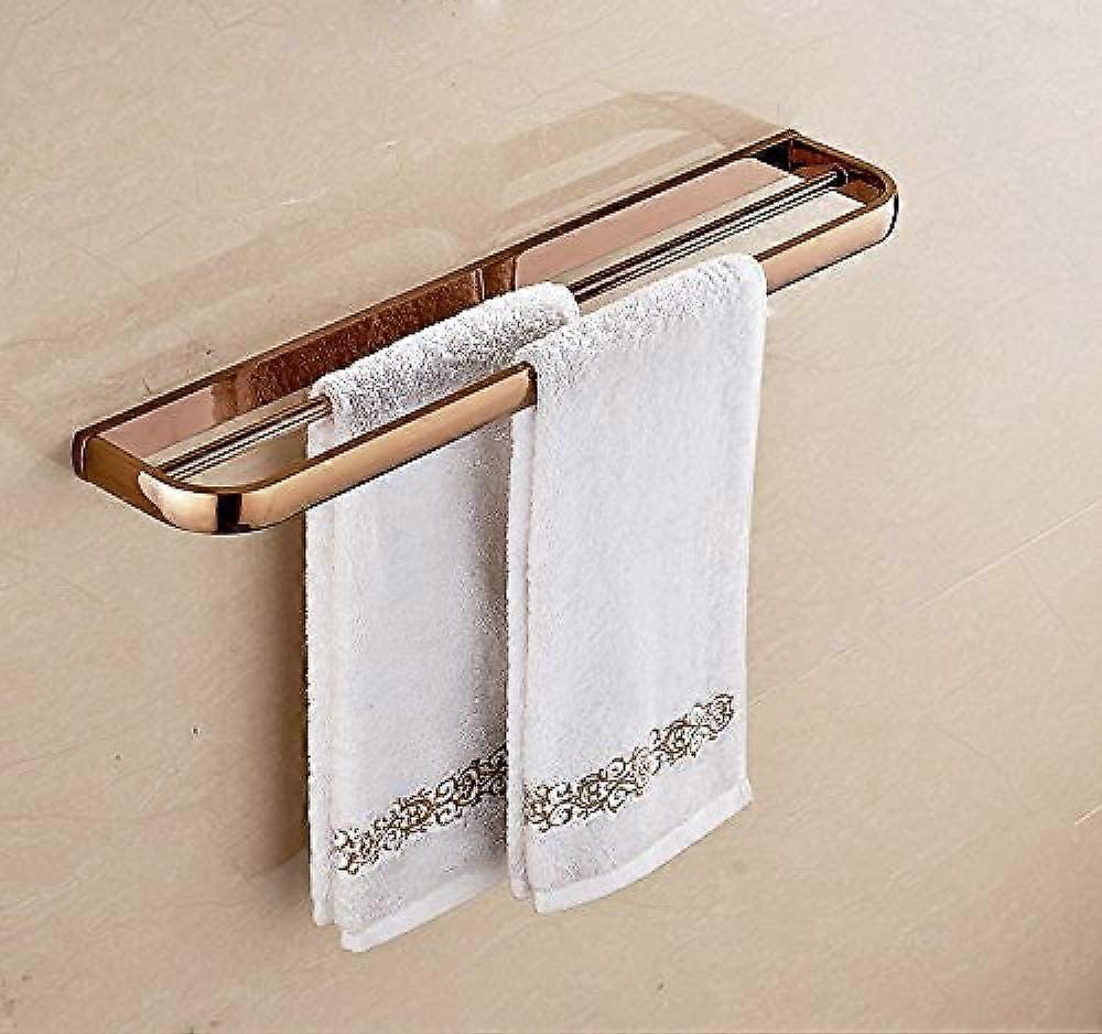 Double Towel Bar Wall-Mounted Towel Holder For Bathroom Solid Bathroom Accessory Tower Hanger