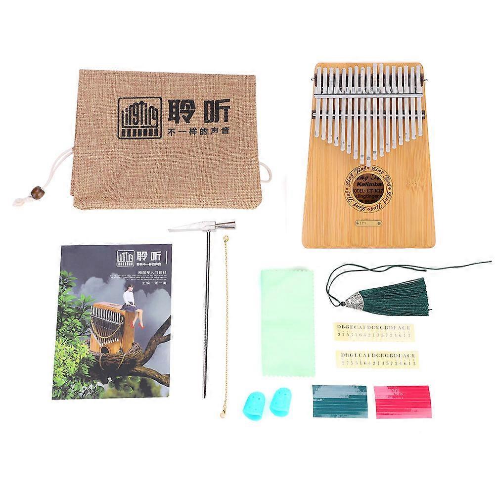 17 Key Wooden Kalimba Mbira Thumb Piano Finger Speaker Musical Pickup (Original Sound)