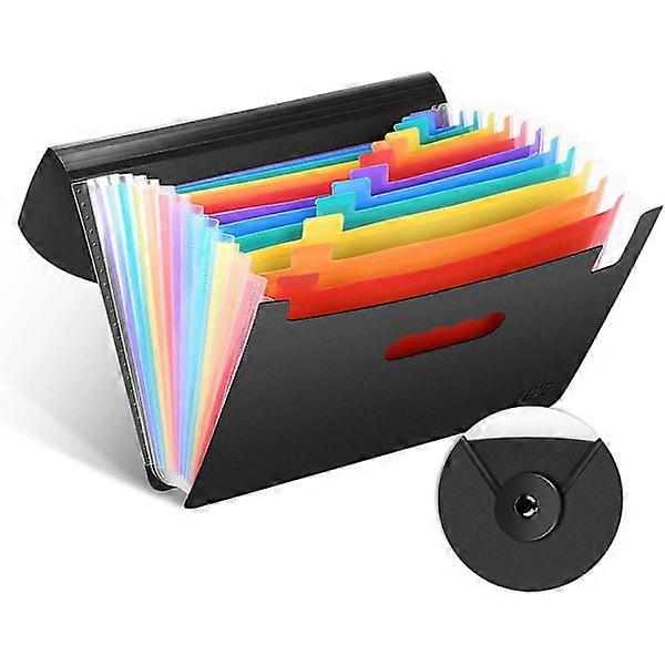 Document Folder A4 Compartment Organizer with Elastic Band and Organizer for Home or Office Document Files