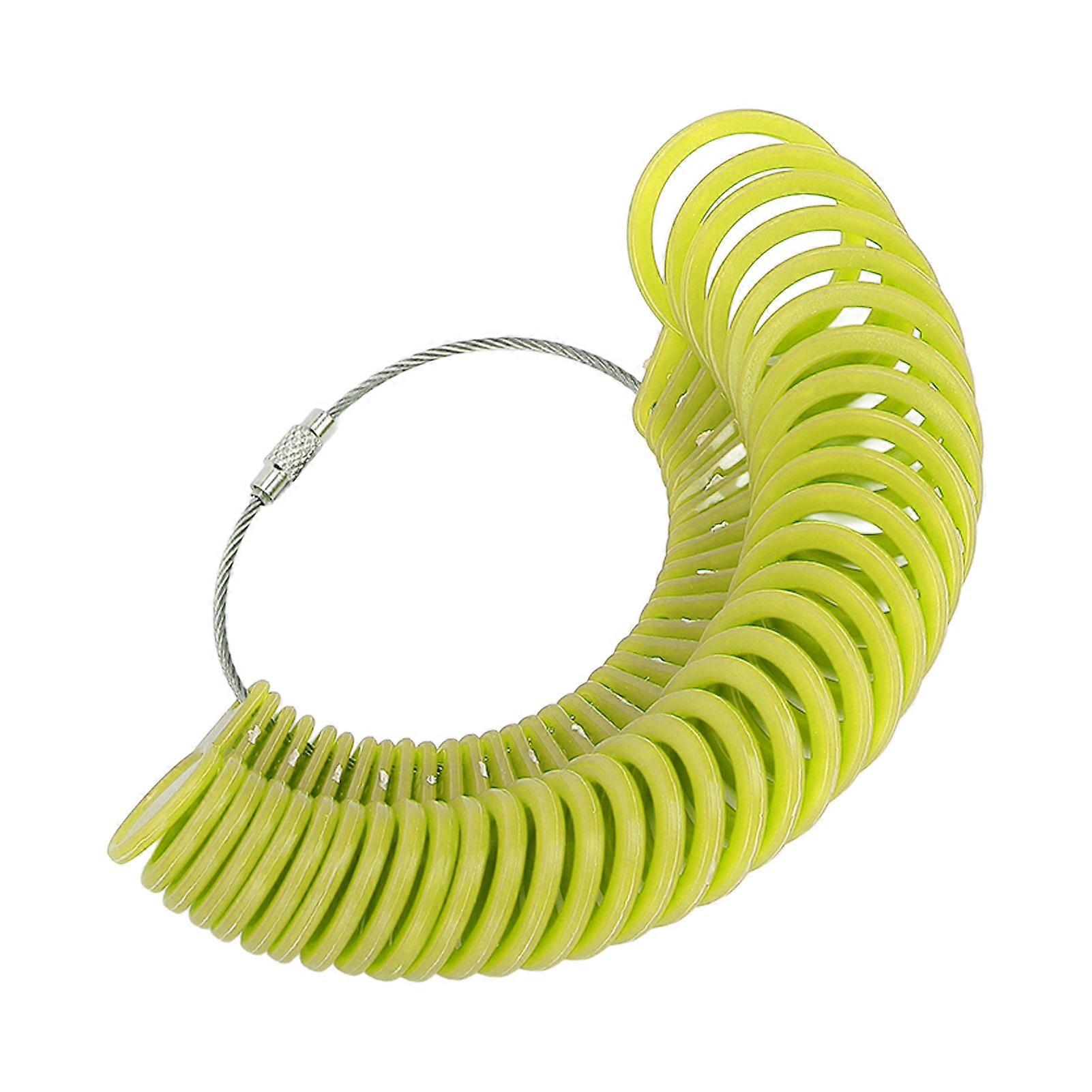Ring Sizer Plastic Lightweight Professional Finger Size Gauge Jewelry Measurement Tool for Men WomenGreen