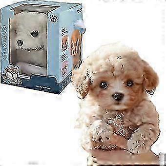 My Realistic Robot Puppy, Mini Interactive Plush Toy Pet Kids Cute Soft Robot Dog Can Walk And Bark