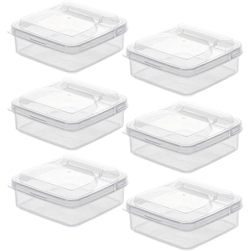 Transparent Plastic Cheese Box for Pet Use with Lid Easy to Clean Storage 6Pcs