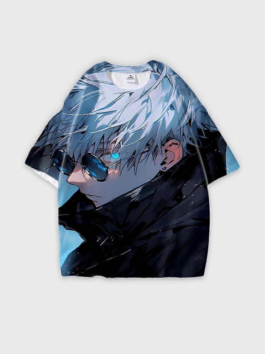 T-shirt round neck Character Pattern loose short sleeve P1554