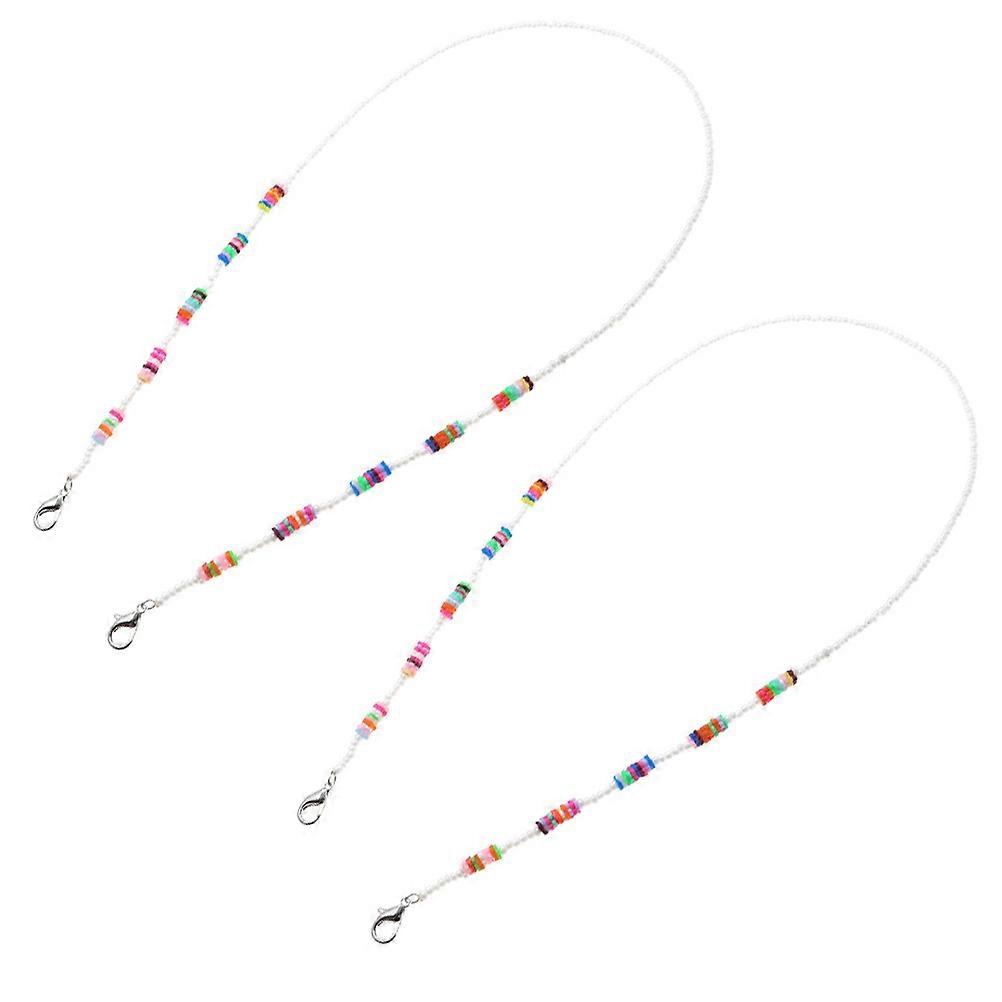 Fashionable Acrylic Mask Chain with Beads Design for Kids in Assorted Colors 2PCS