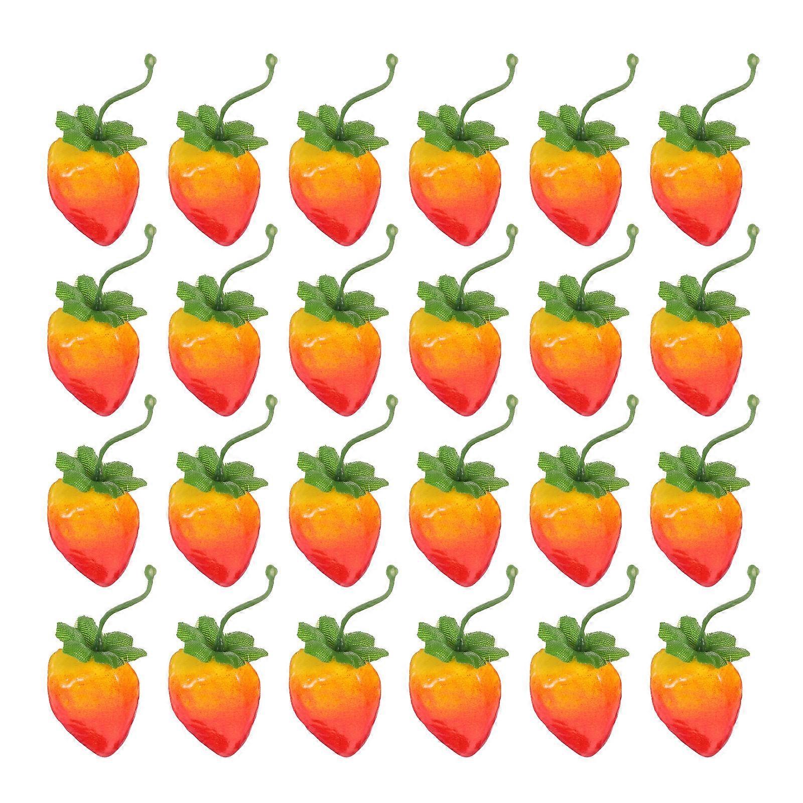 Simulation Strawberry Models For Table Centerpieces Assorted Color Decoration In Daily Life 60Set