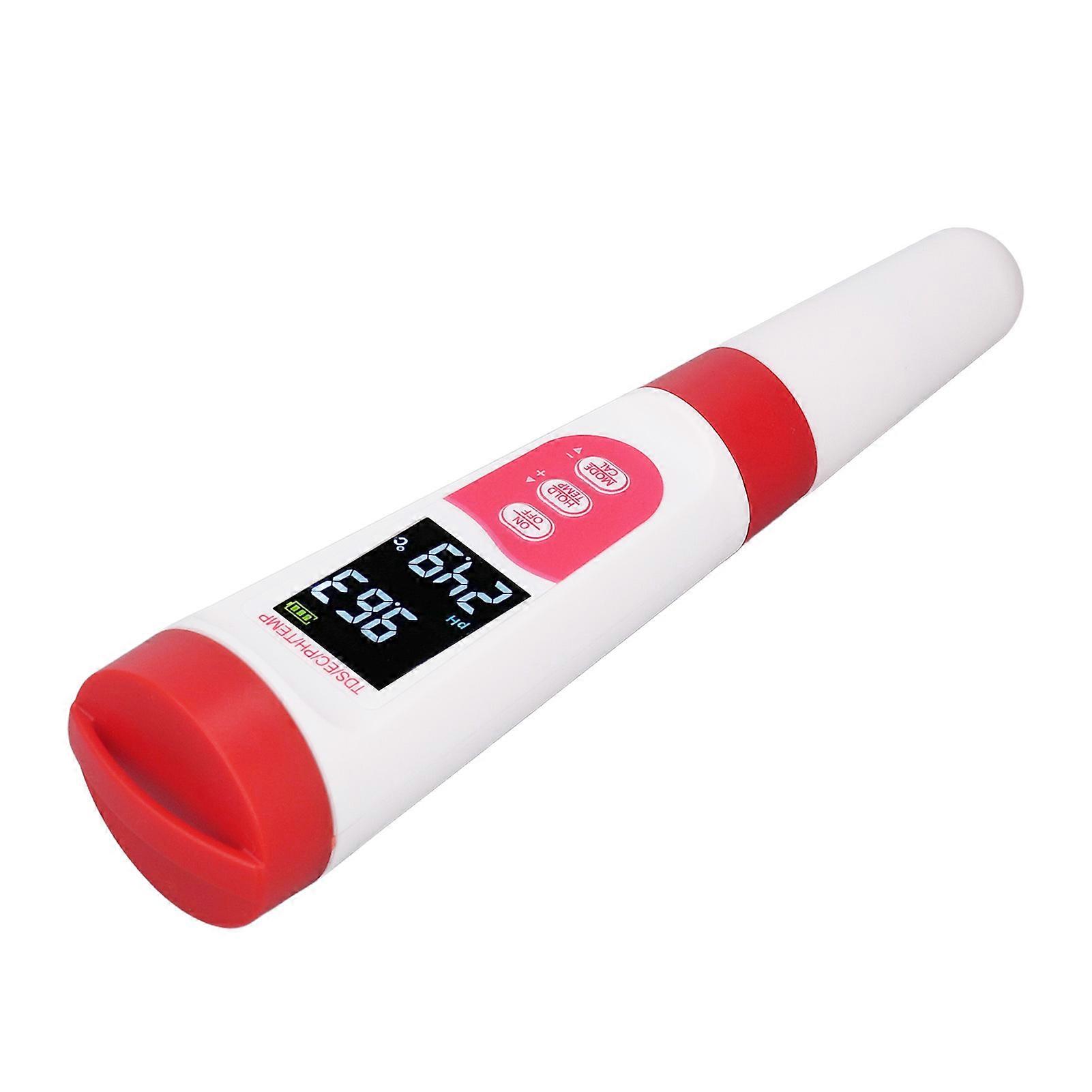 Digital Water Tester 4 in 1 TDS EC PH Temperature Test Pen Backlit Display High Sensitivity Water Quality Detector 
