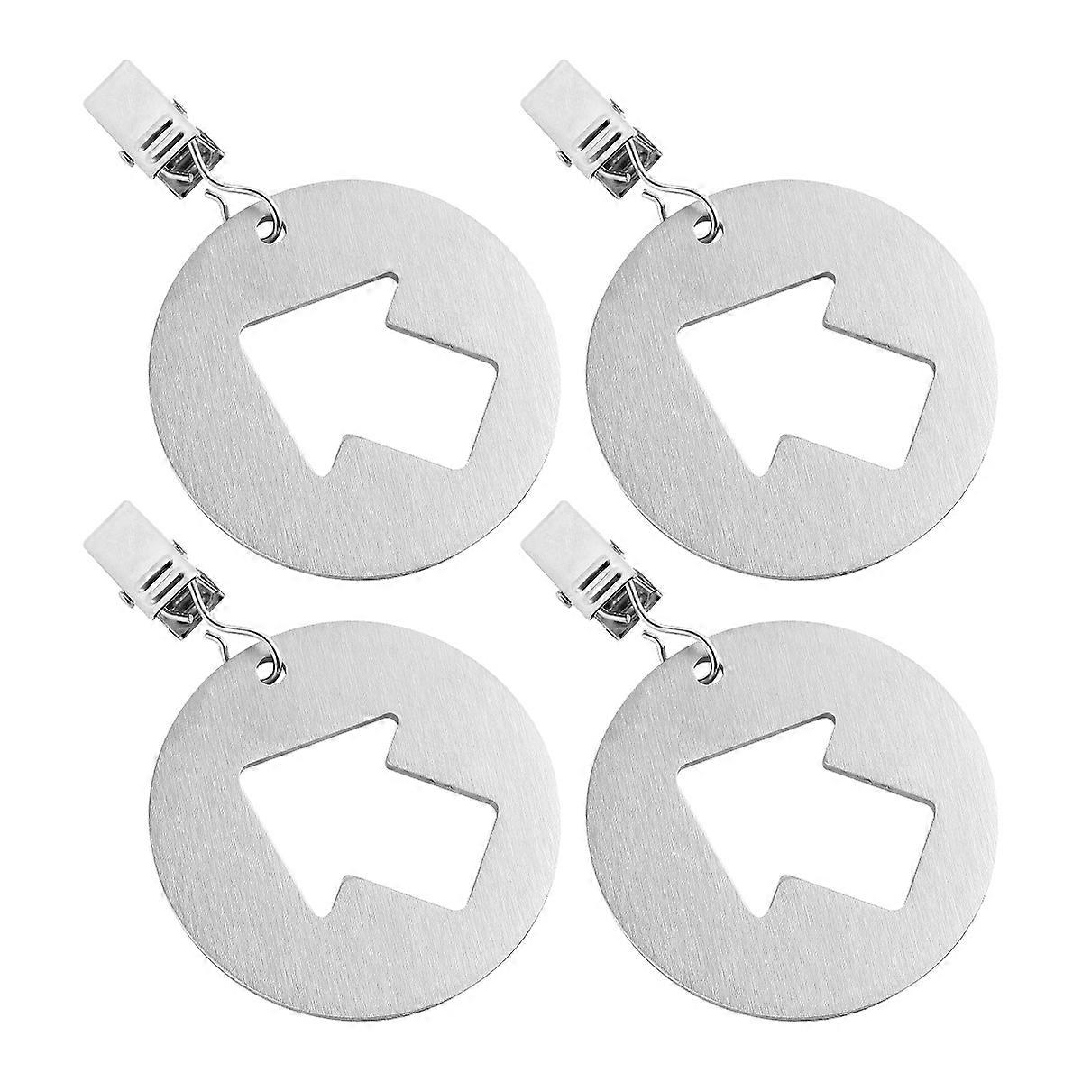 Stainless Steel Tablecloth Clips with Pendant Design 4pcs Portable Windproof for Home and Picnic