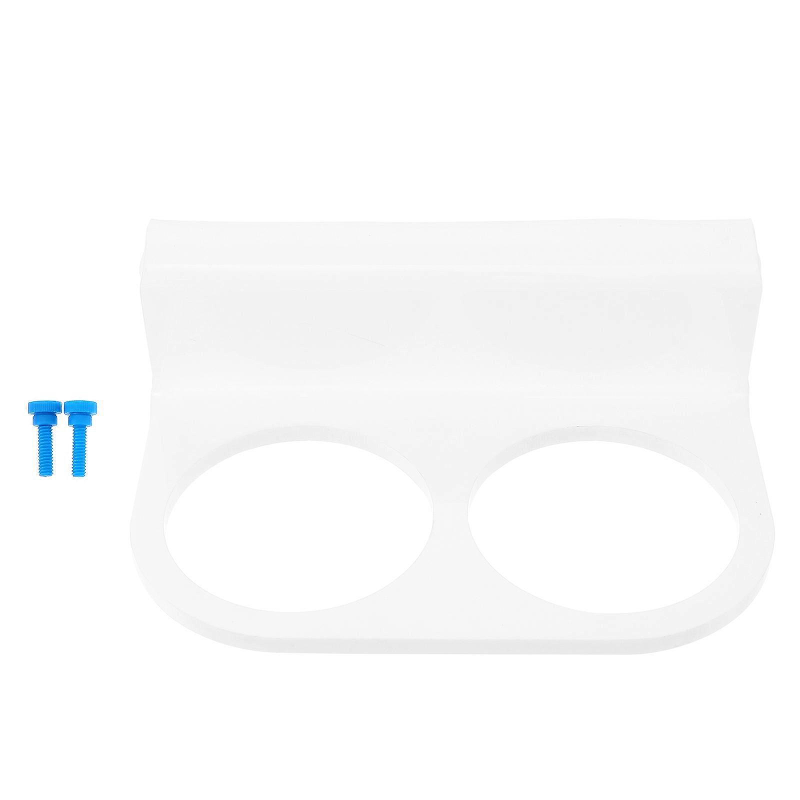 Acrylic Filter Sock Holder for Aquarium with Double Hole Design and Easy Clean White Finish 95mm Diameter