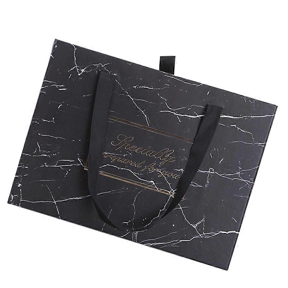 Chic Black Marble Gift Box For Various Occasions Featuring Drawer Design And Easy Closure 1Pack