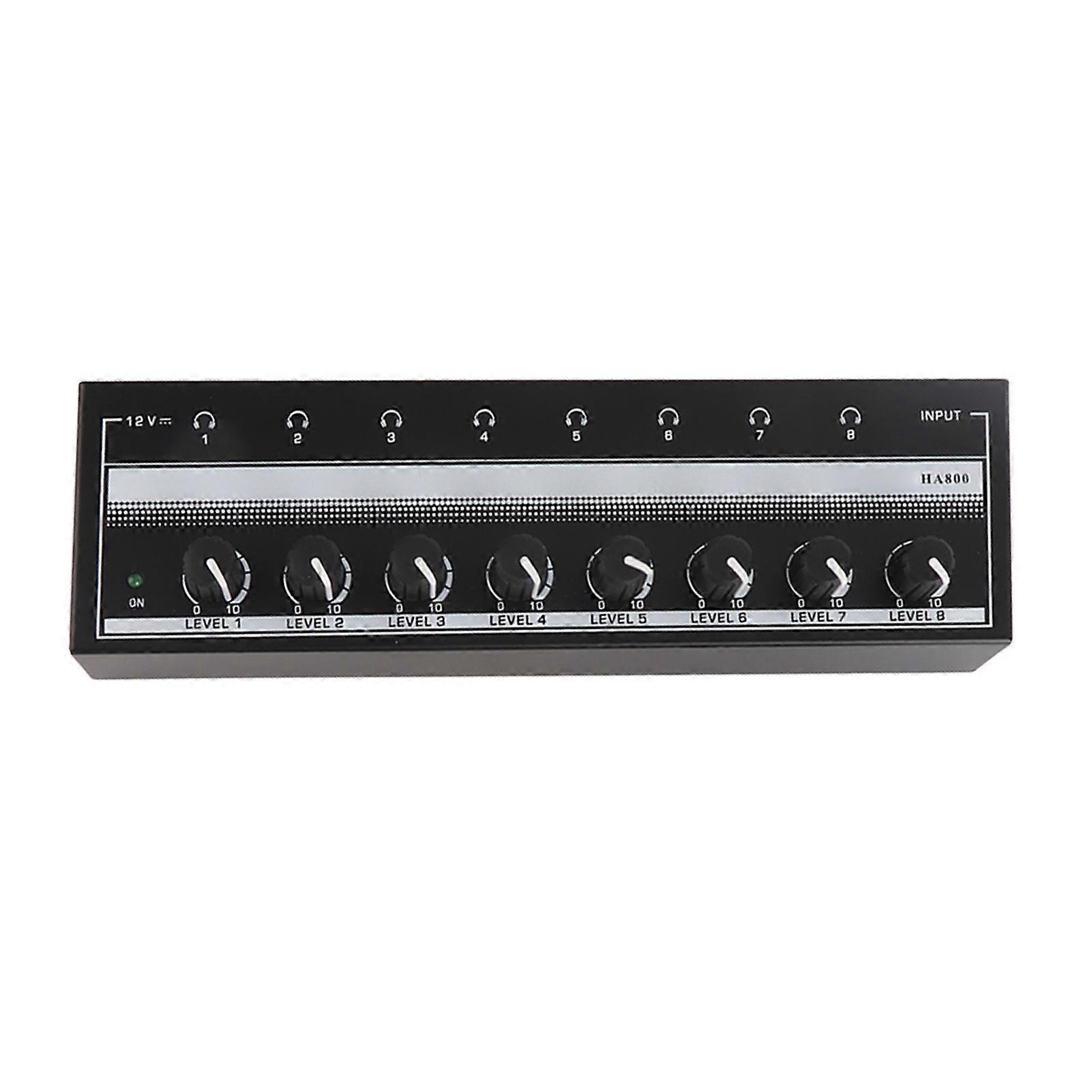 Headphone Amplifier 8 Channel Portable Metal Stereo Amplifier for Studio and Stage