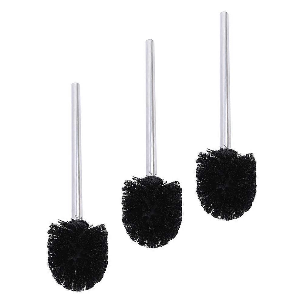 Brush Systems For Bathroom Plastic Replacement Heads 3Pcs 9x9cm Black Suitable for Offices