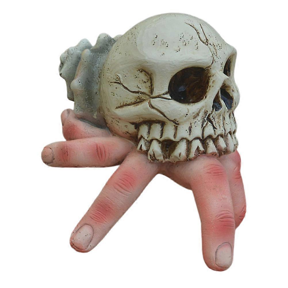 Halloween Desktop Skull with Hand Multi function Garden Decor 1 Set