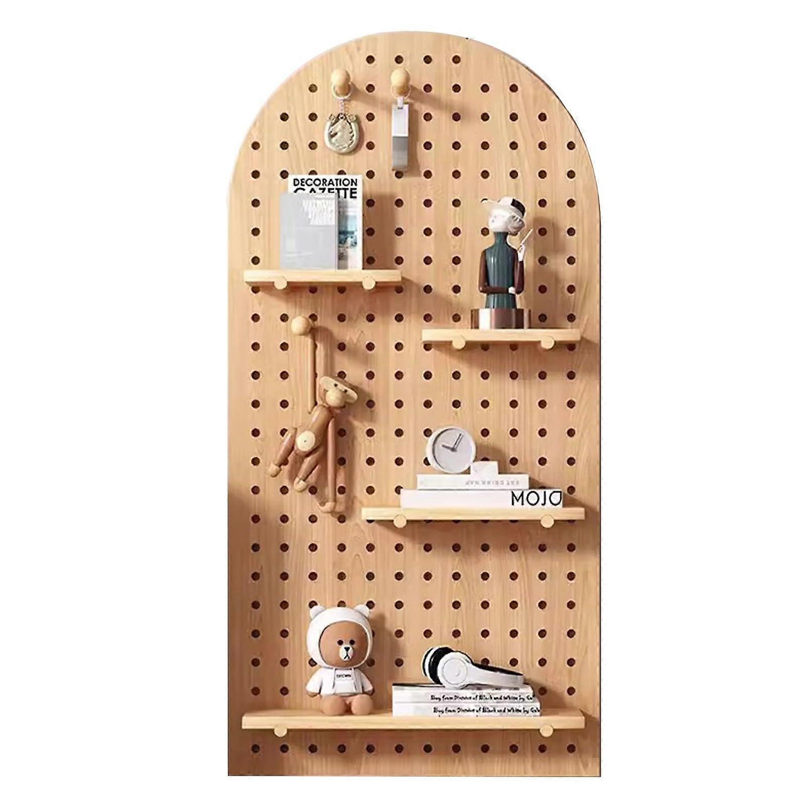 Wooden Pegboard Wall Display Set for Home Office Garage - Complete Storage and Organization Kit, Versatile and Durable