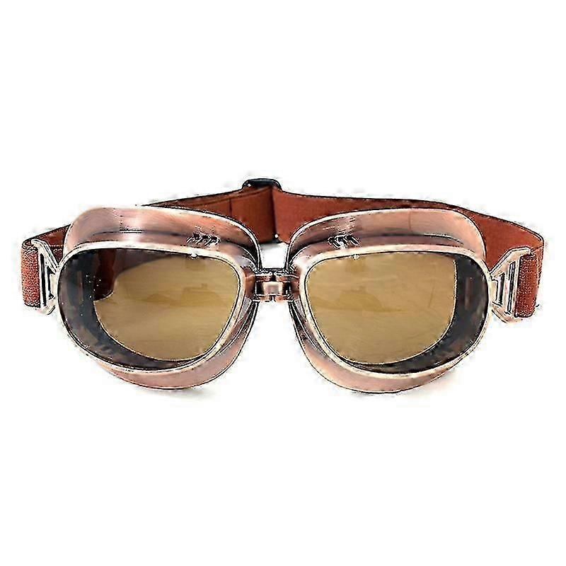 Vintage Aviator Motorcycle Goggles for Men - Brown Pilot Style