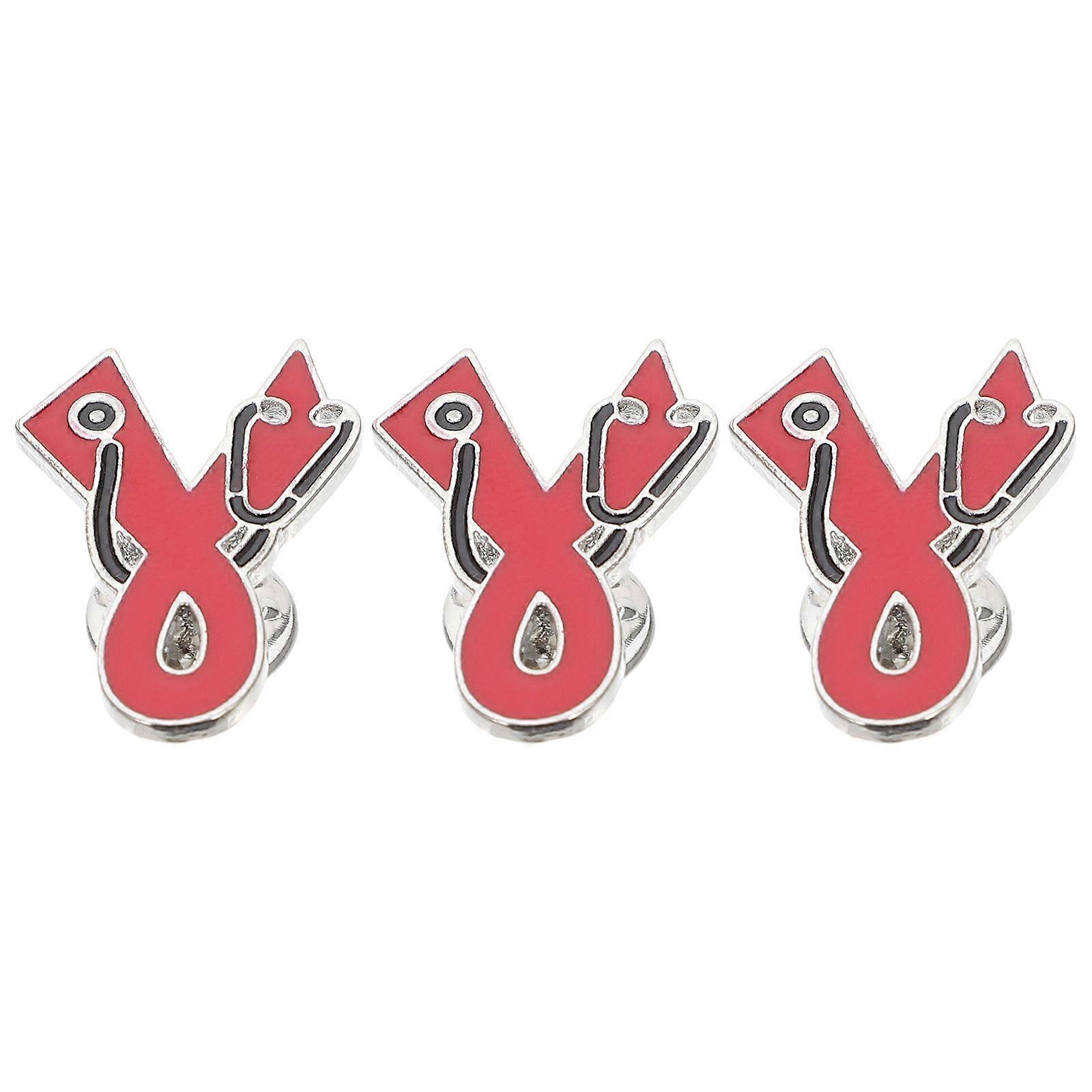 Fundraising Red Ribbon Awareness Brooch for Charity Party 3Pcs Clip